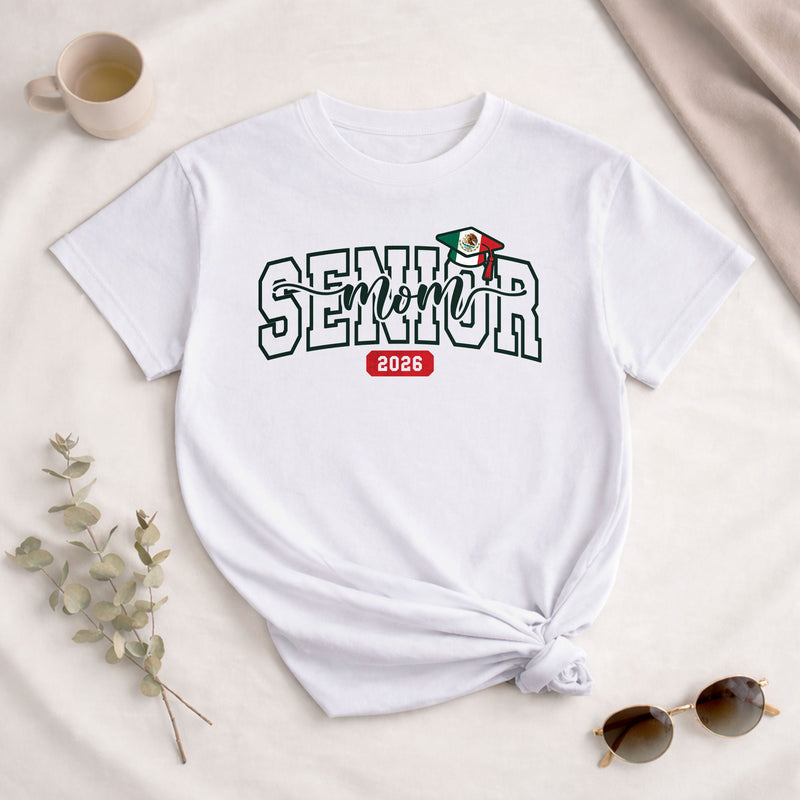 Senior Family Class of 2026 Black T-Shirt - Mexico Flag Heart Graduation Gift Tee (Copy) (Copy)