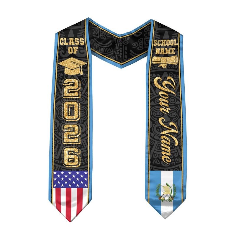 Guatemalan Flag Graduation Stole 2026, Guatemala Stole Sash, Custom Accent for Graduates