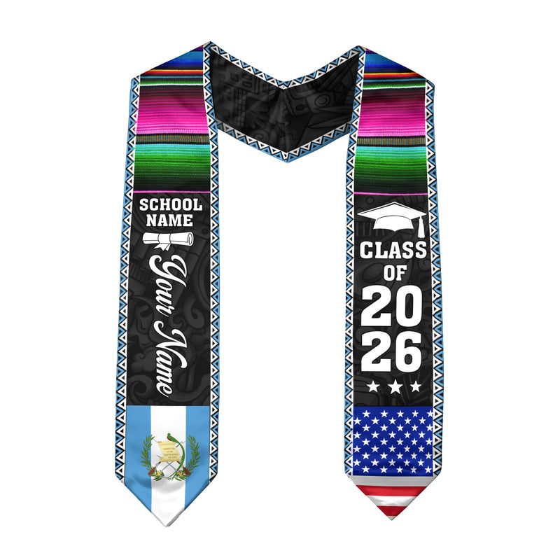 Customized Guatemala Graduation Stole, Guatemala Flag Graduation Sash, Custom Stole for Graduation 2026, Class Of 2026