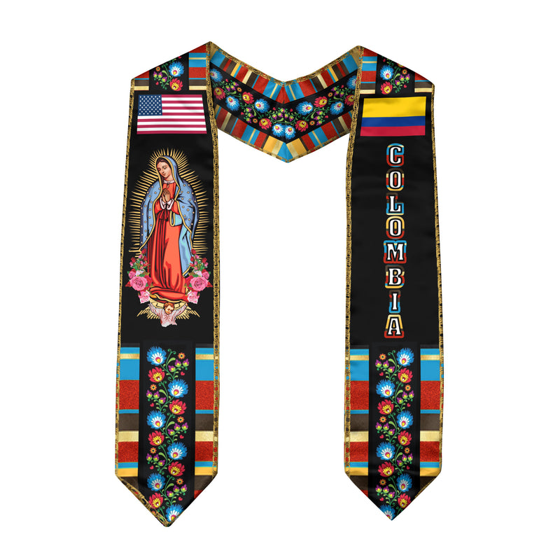 Colombian Flag Graduation Stole 2026, Traditional Graduation Sash for Colombia Graduates Class of 2026