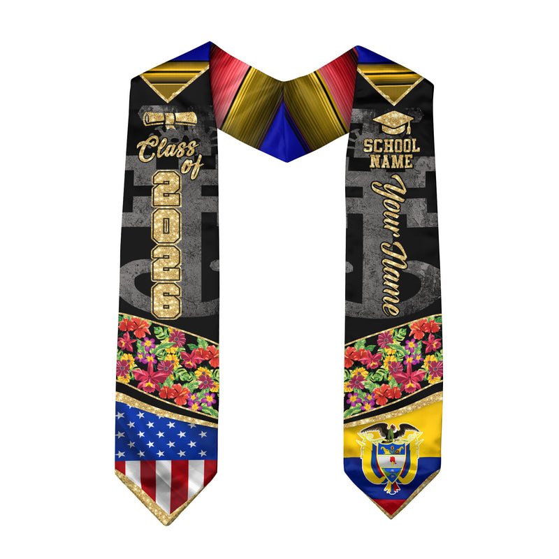 Colombian Graduation Sash 2026, Colombia Graduation Stole, Stole with Personalized Finish