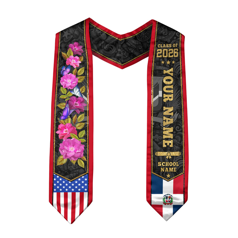 Dominican Graduation Sash, Dominican Flag Graduation Sash 2026, Dominican Stole