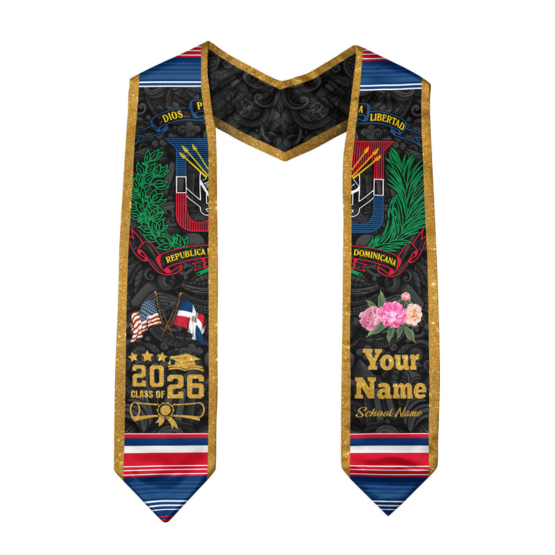 Dominican Stole for Graduation 2026, Dominican Flag Stole, Dominican Sash for Graduates