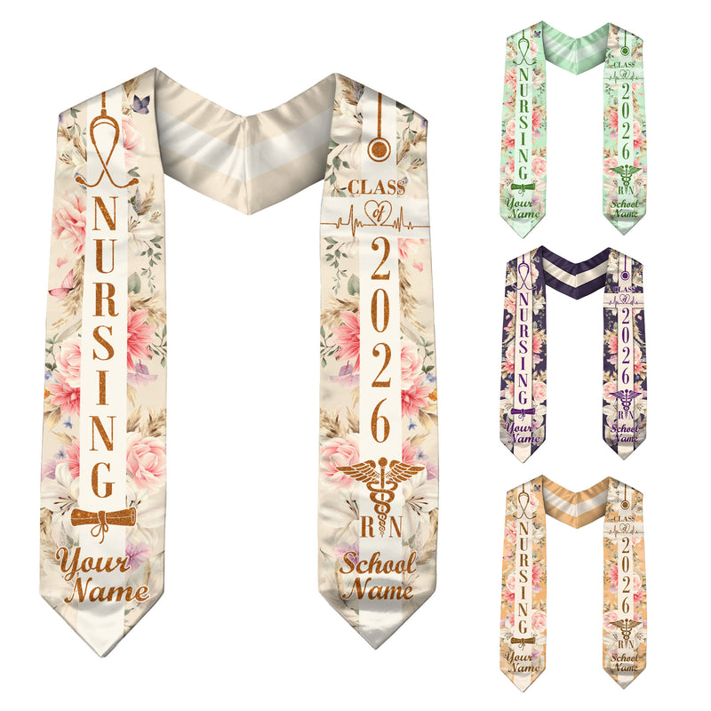 Customized RN Graduation Stole for Nursing Students, BSN Nurse Graduation Sash 2026
