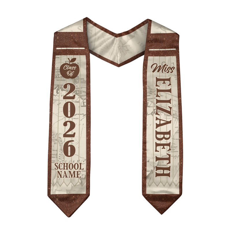 Customized Graduation Stole for Educators, Teacher Ceremony Sash for the Class of 2026