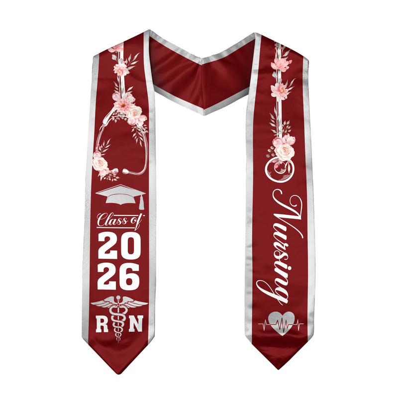 Professional Nursing Graduation Stole 2026, RN Academic Sash for Nurse Graduates