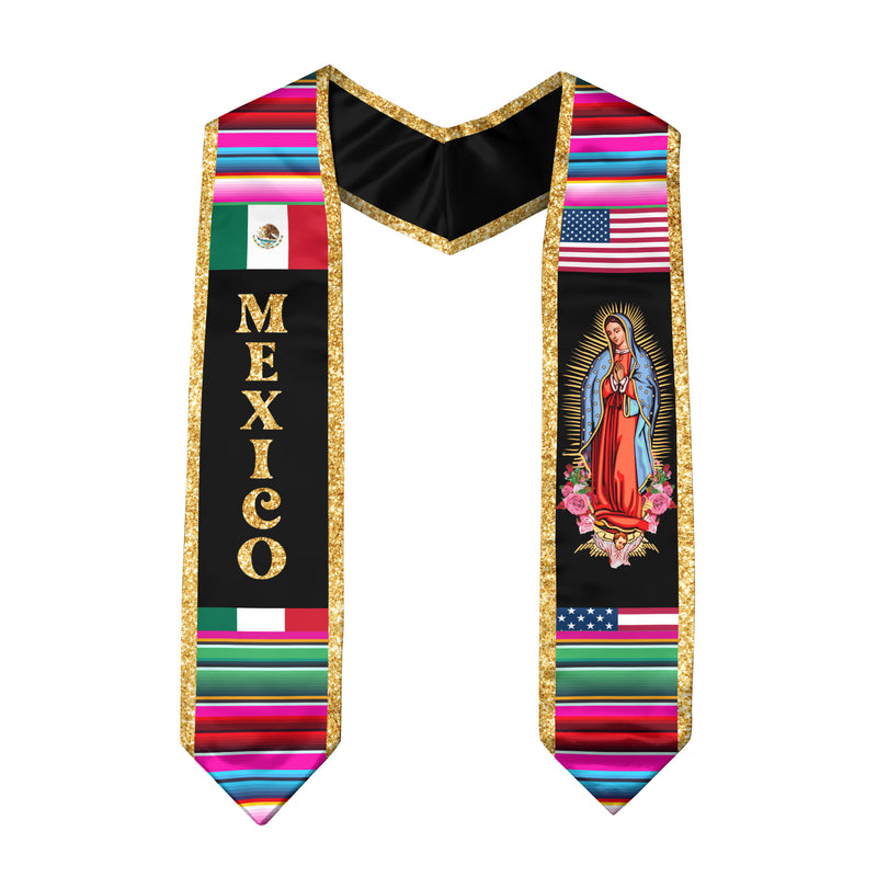 Mexico Graduation Stole 2026, Mexican Flag Sash, Classic Ceremony Stole for Graduates