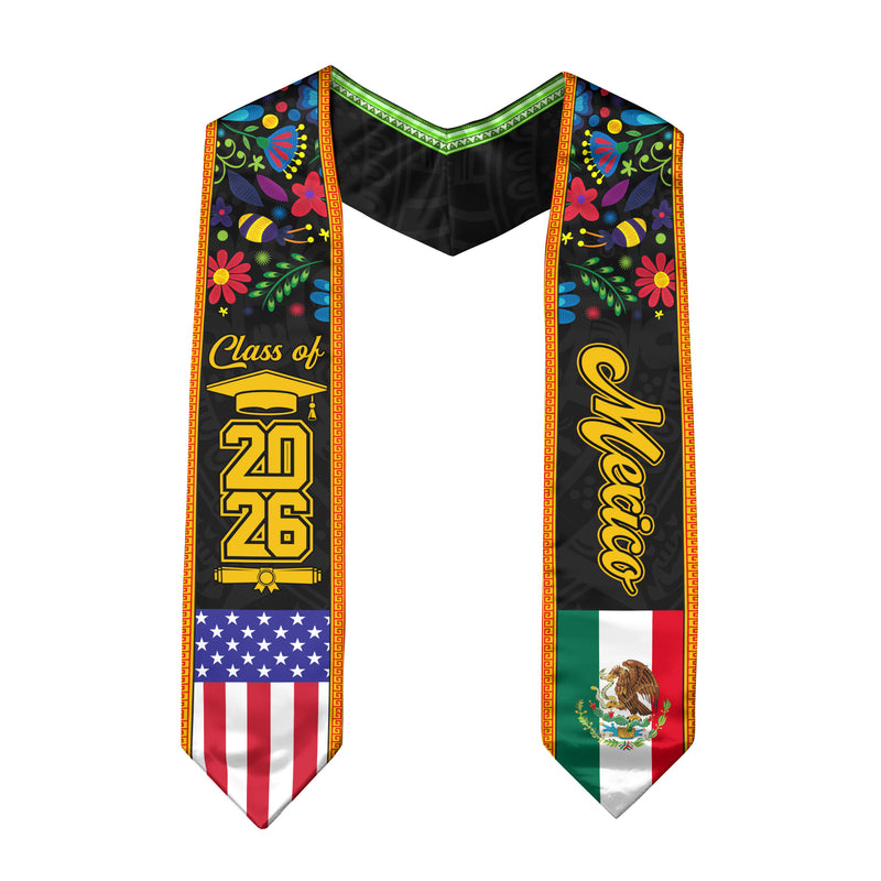 Mexican Graduation Sash 2026, Mexico Flag Stole, Classic Graduation Accessory for Grads