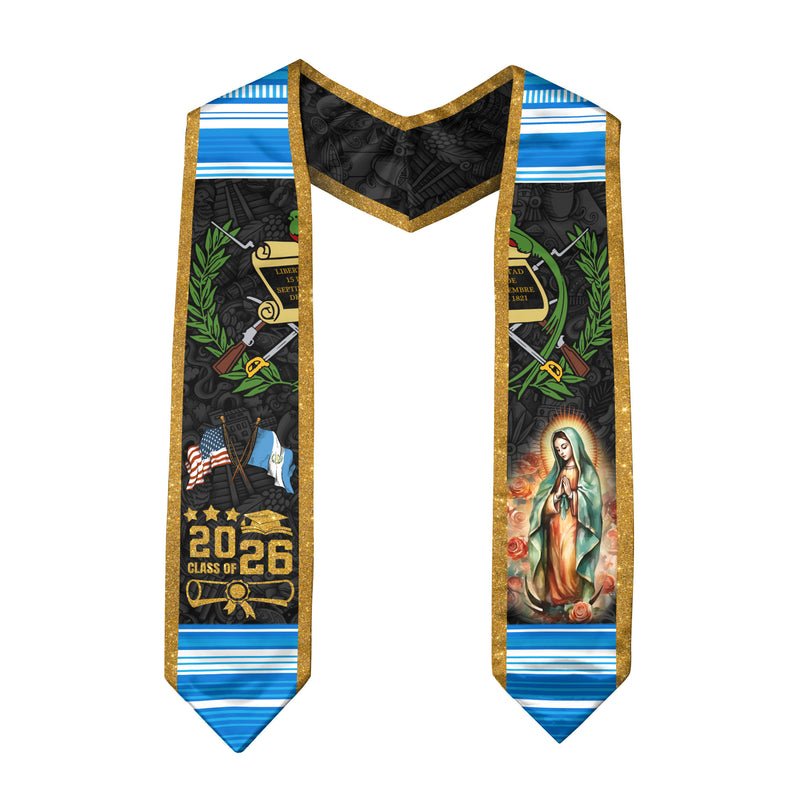 Guatemala Graduation Stole 2026, Graduation Sash, Guatemalan Flag Graduation Sash, Grad Stole