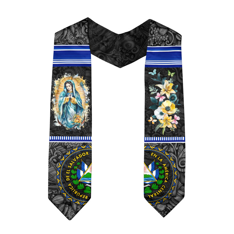 El Salvador Graduation Stole 2026, Salvadoran Flag Sash, Grad Stole for Graduates