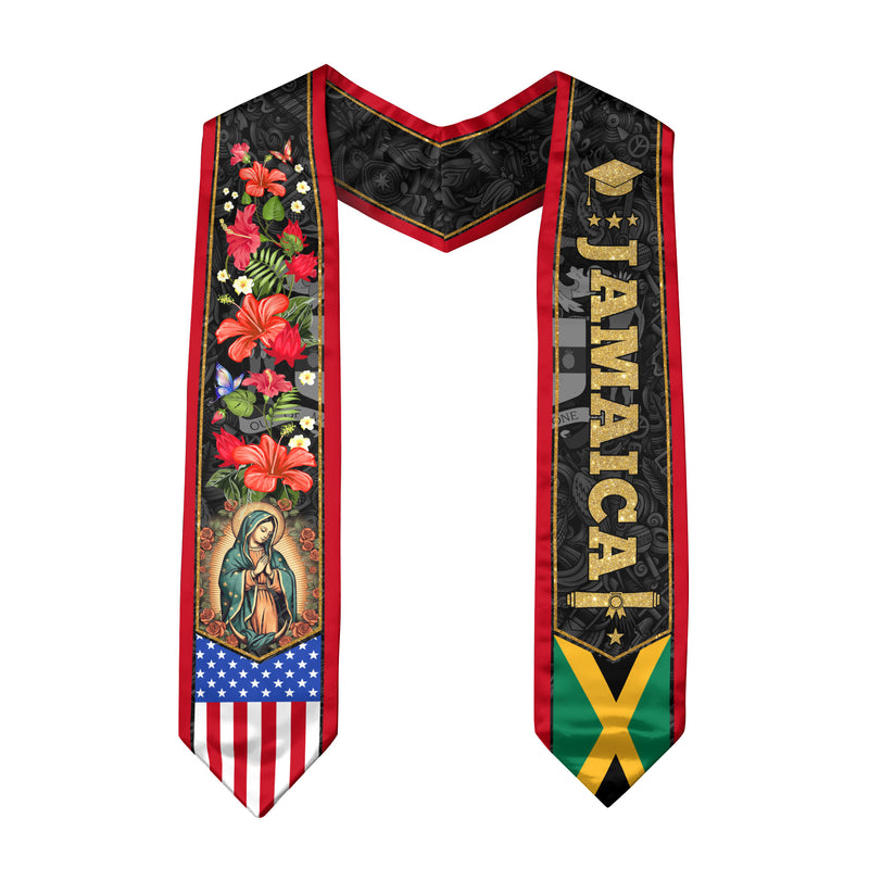 Jamaica Graduation Stole 2026, Island Flag Sash, Formal Graduation Stole Style