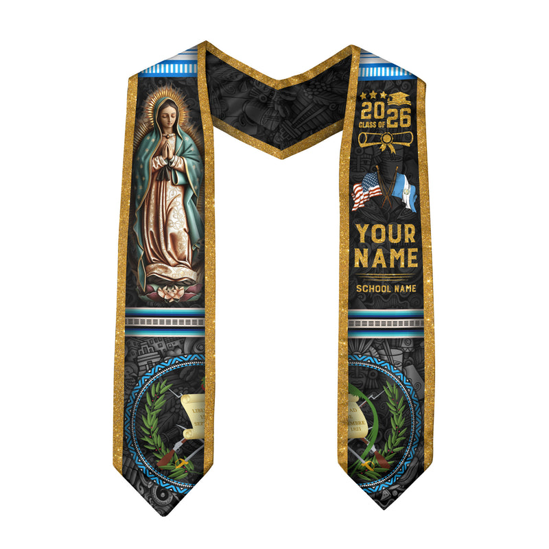 Guatemala Graduation Stole 2026, Guatemalan Flag Graduation Sash, Custom Grad Stole