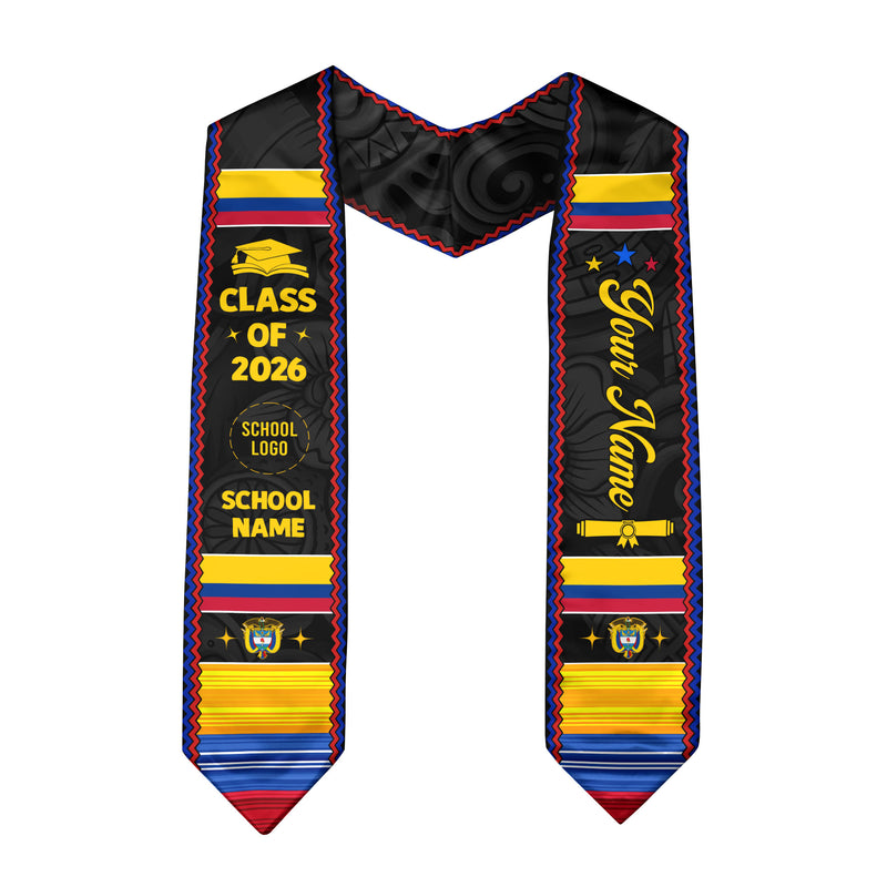 Colombian Stole 2026, Colombian Flag Graduation Sash, Cultural Graduation Stole