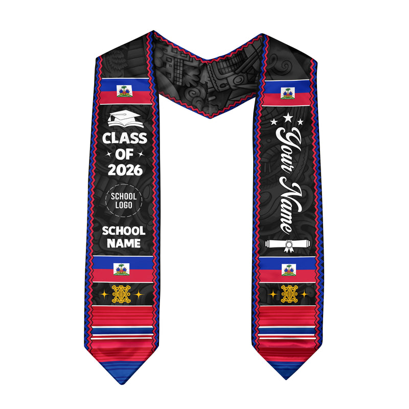 Haiti Flag Graduation Stole, Haitian Graduation Sash 2026, Haiti Custom Stole, Haiti Graduation Stole
