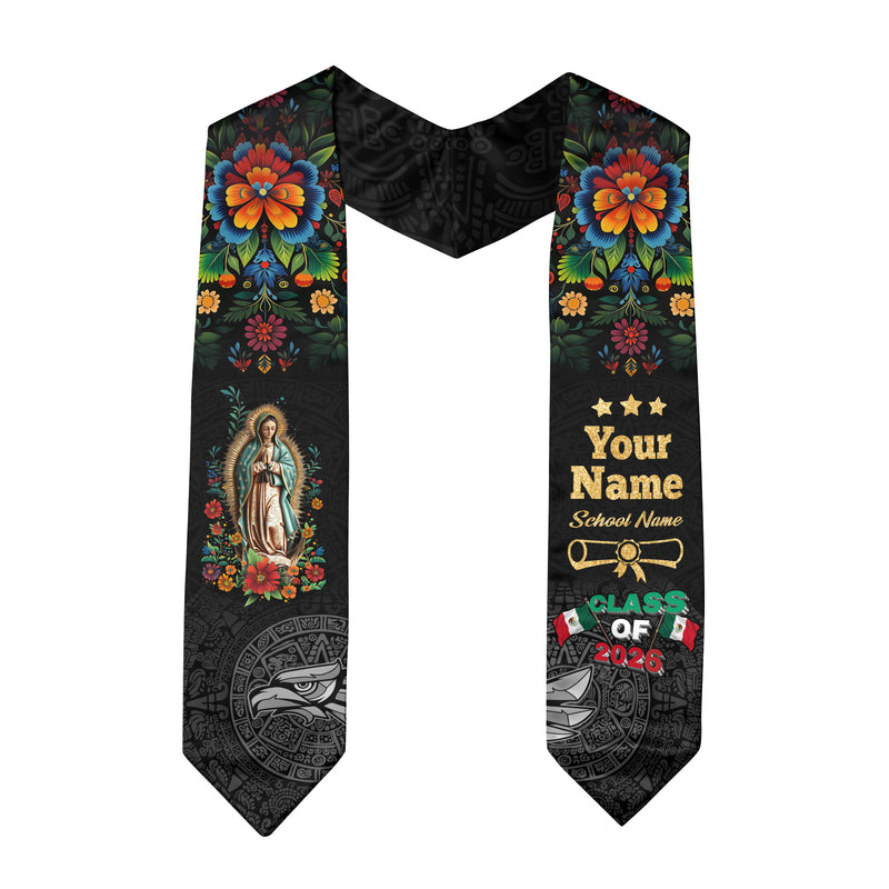 Mexico Graduation Stole 2026, Mexican Flag Sash, Class of 2026 Custom Trim for Grads