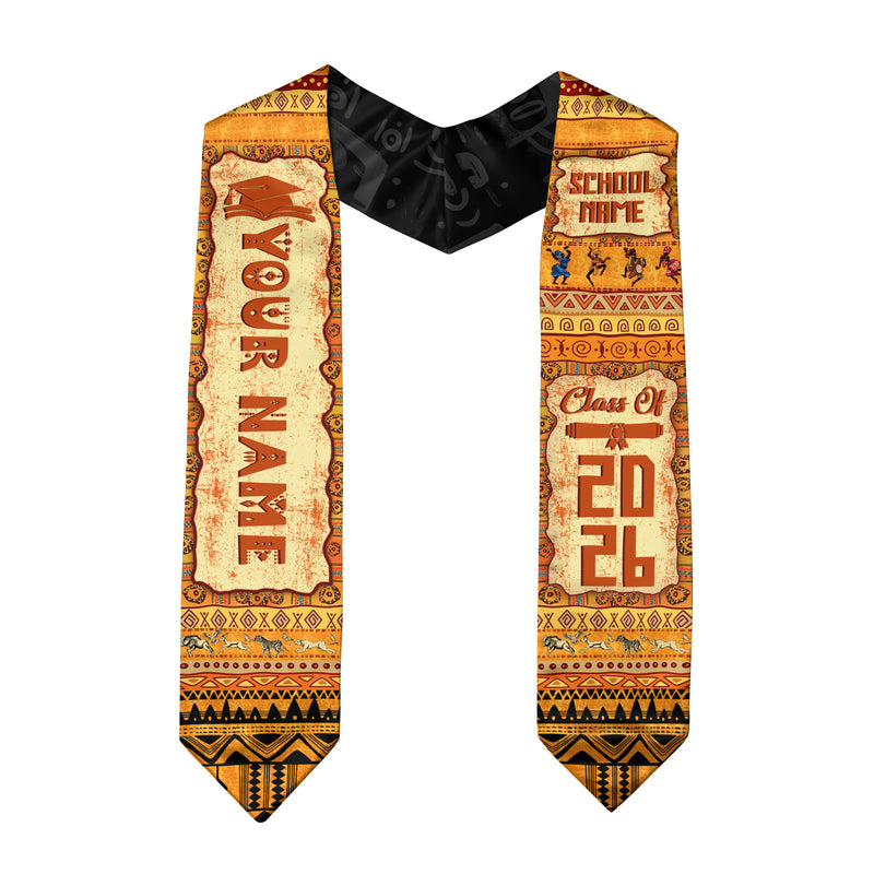 Customized African Graduation Stole, Cultural Graduation Sash for African American Class of 2026