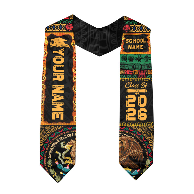 Mexican Flag Graduation Sash 2026, Mexico Stole for Grads, Optional Personal Detail Add-On