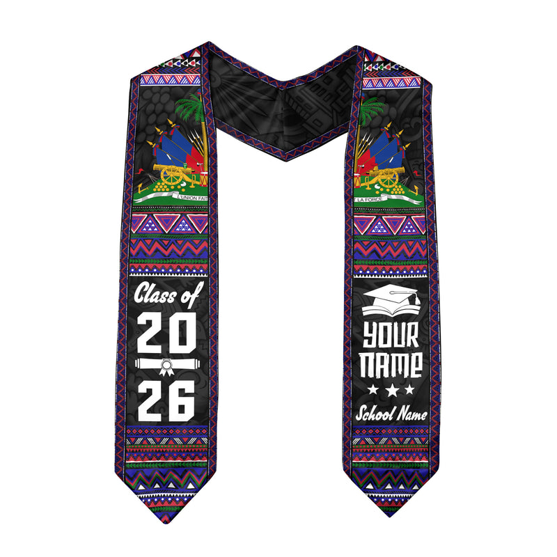 Haitian Flag Graduation Sash 2026, Haiti Stole for Grads, Signature Tailored Finish