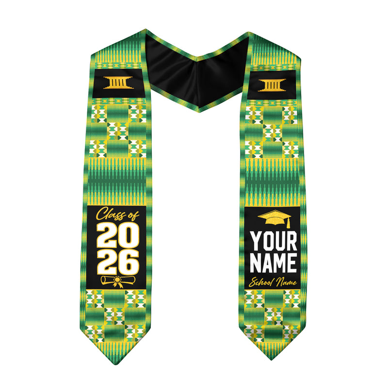 Africa Graduation Sash 2026, African Flag Graduation Stole, Personalized Finish for Grads