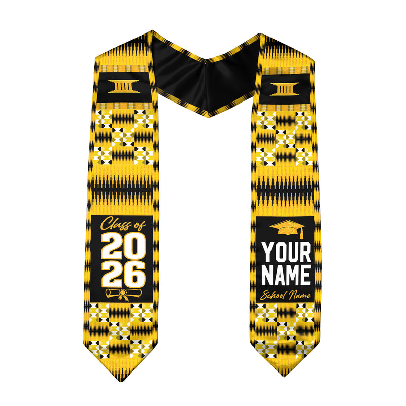 Africa Graduation Stole 2026, African Flag Sash, Graduation Stole with Custom Accent