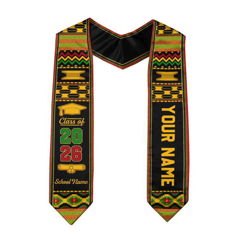 Africa Graduation Stole 2026, African Flag Sash, Tailored Detail for Class of 2026 Grads
