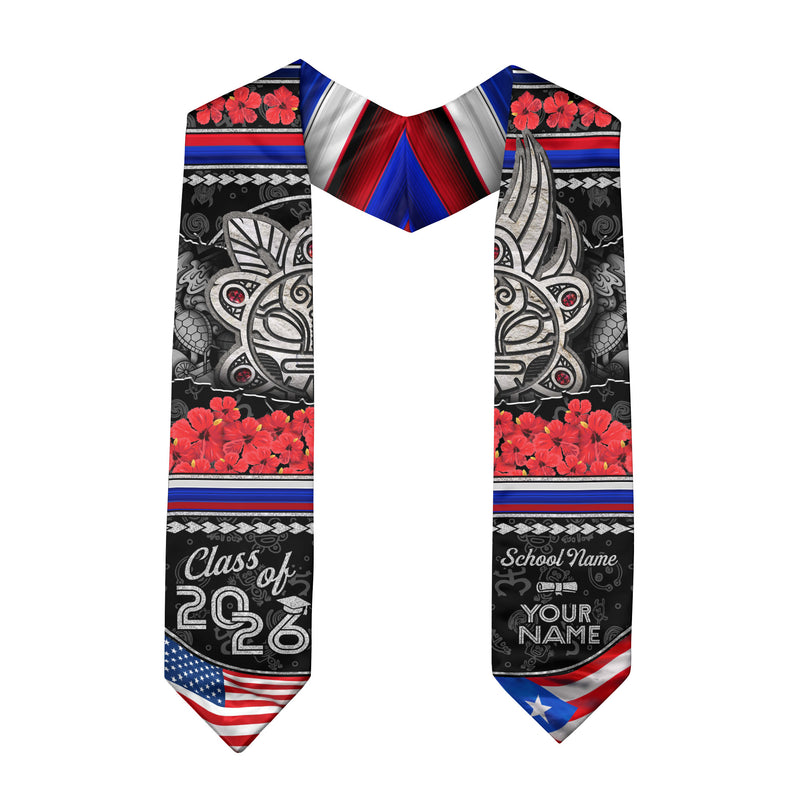 Puerto Rican Flag Graduation Sash 2026, PR Graduation Stole, Custom Detail for Graduates
