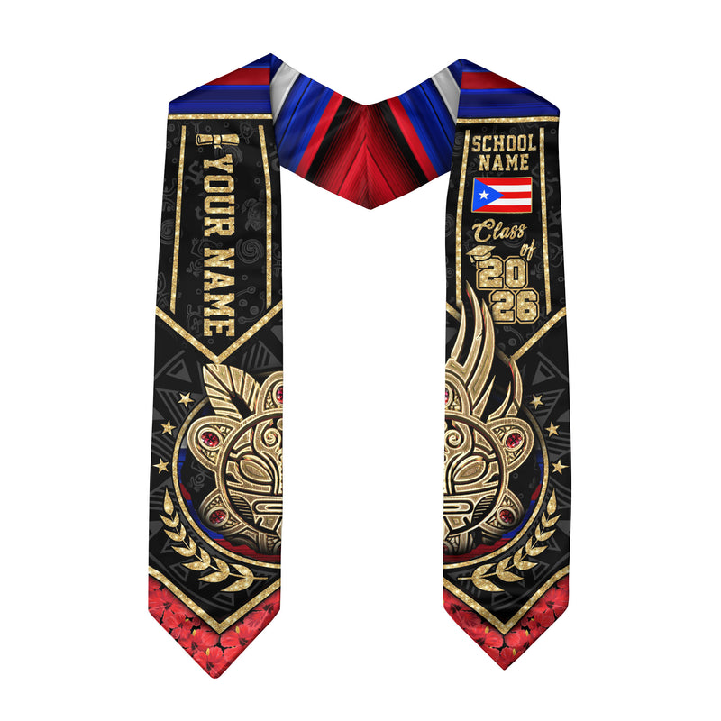 Puerto Rican Flag Graduation Sash 2026, Puerto Rico Stole Sash, Custom Accent for 2026