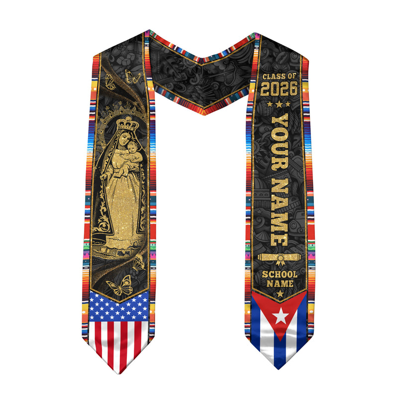 Cuban Flag Graduation Sash 2026, Cuba Graduation Stole, Bespoke Touch for Grads 2026