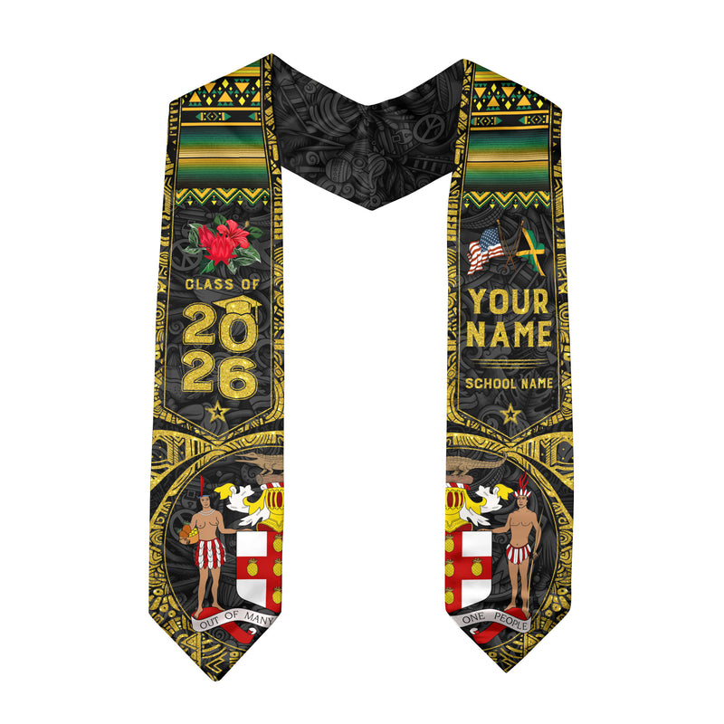 Jamaica Graduation Stole 2026, Jamaican Flag Sash, Personalized Gift for Graduates