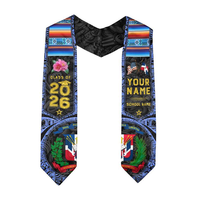 Dominican Graduation Sash 2026, Dominican Flag Graduation Stole, Personalized Detail