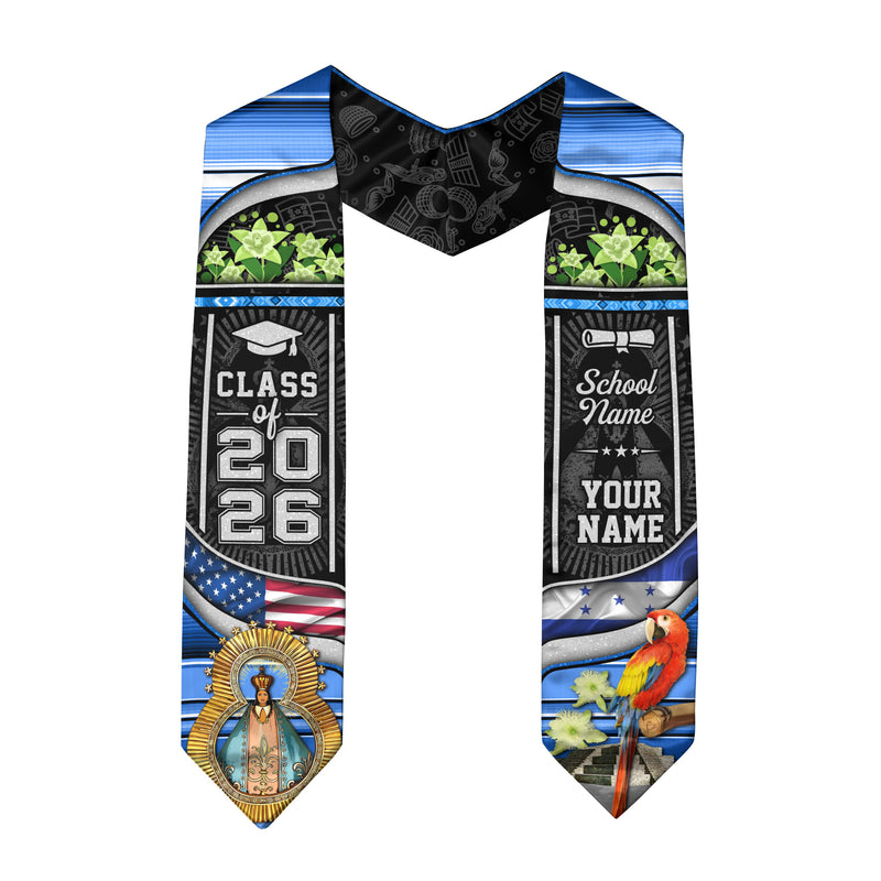 Class of 2026 Honduras Graduation Stole, Honduran Flag Sash Stole, Bespoke Touch
