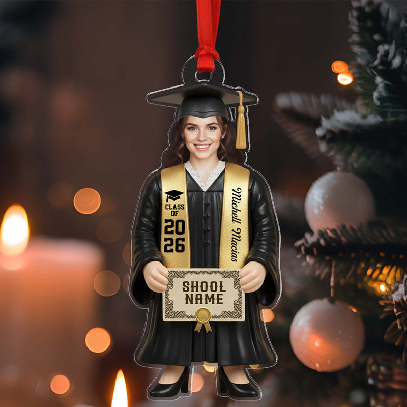 Personalized Class Of 2026 Custom Name School Graduation Figure Ornament