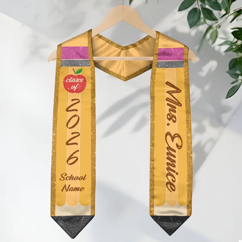 Customized Teacher Graduation Stole, Education Ceremony Sash for Teachers, Class of 2026