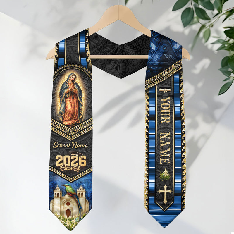 El Salvador Graduation Stole Class of 2026 - Personalized Torogoz Heritage Sash