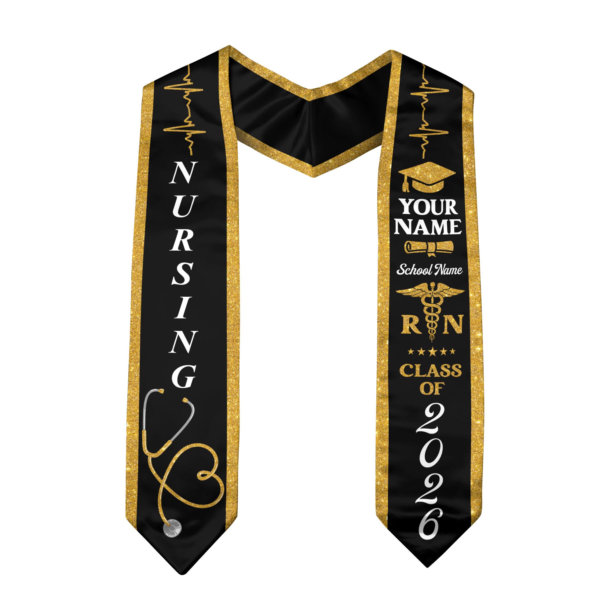 Customized Graduation Stole for RN and BSN Students Nursing School, Sash 2026