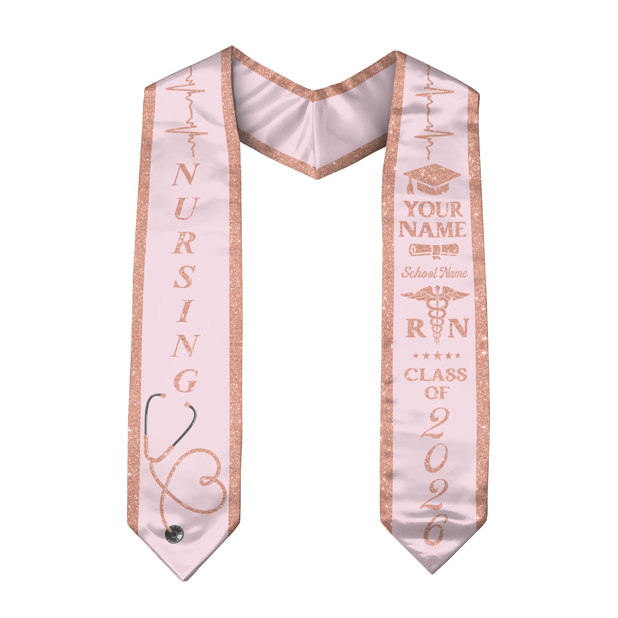 Customized Graduation Stole for RN and BSN Students Nursing School, Sash 2026
