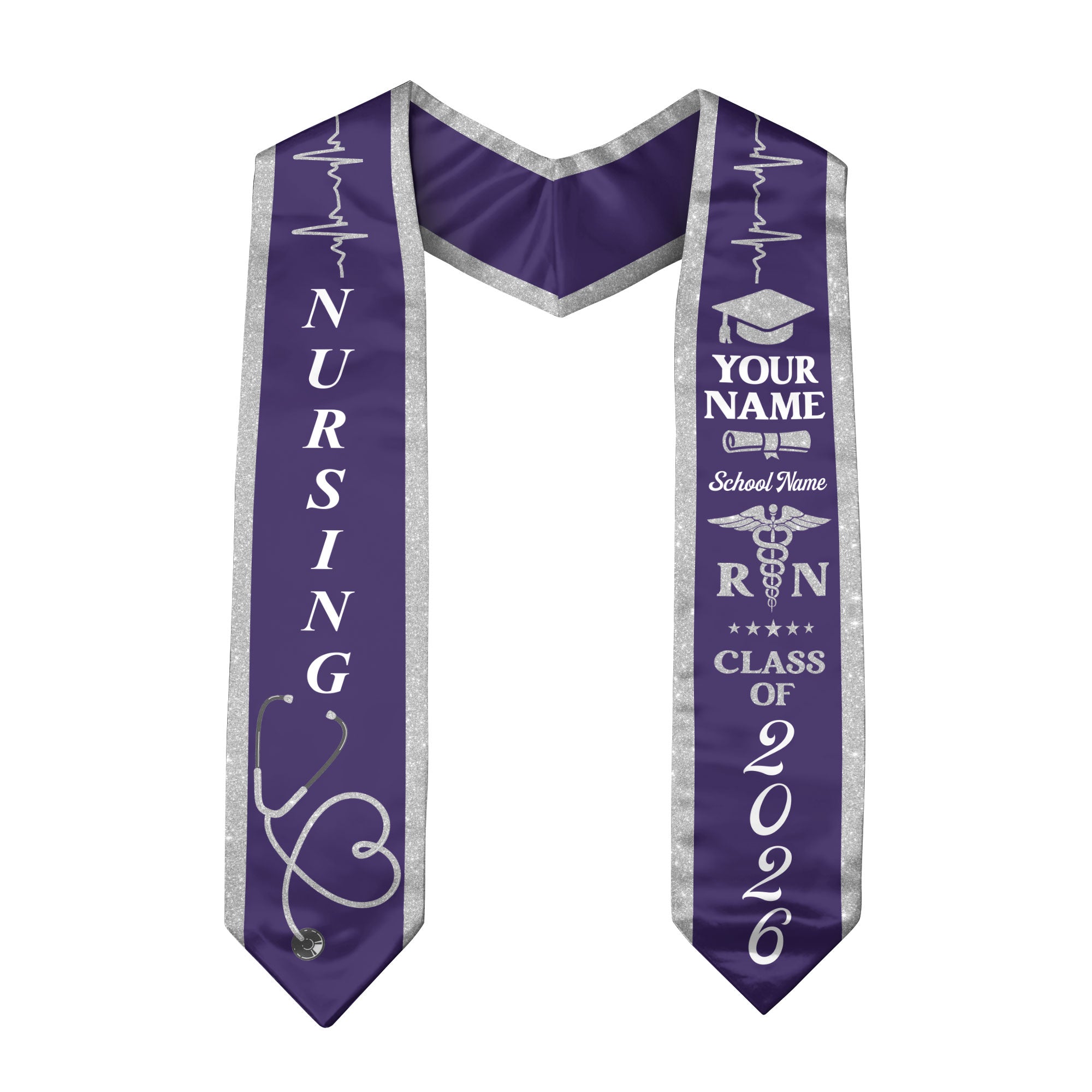 Customized Graduation Stole for RN and BSN Students Nursing School, Sash 2026