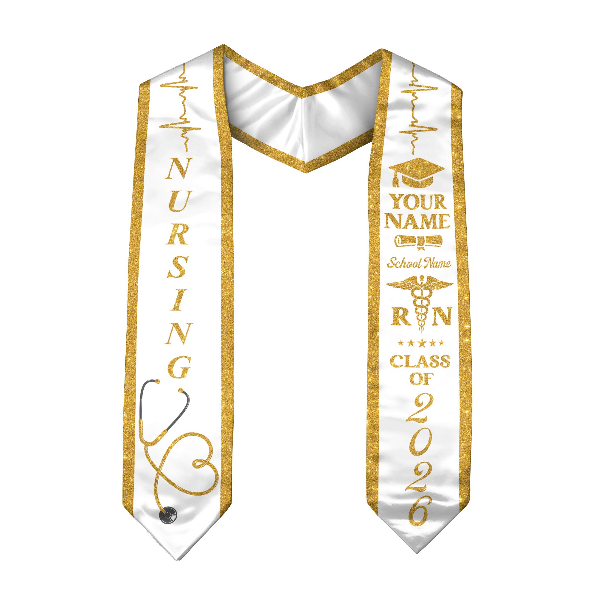 Customized Graduation Stole for RN and BSN Students Nursing School, Sash 2026