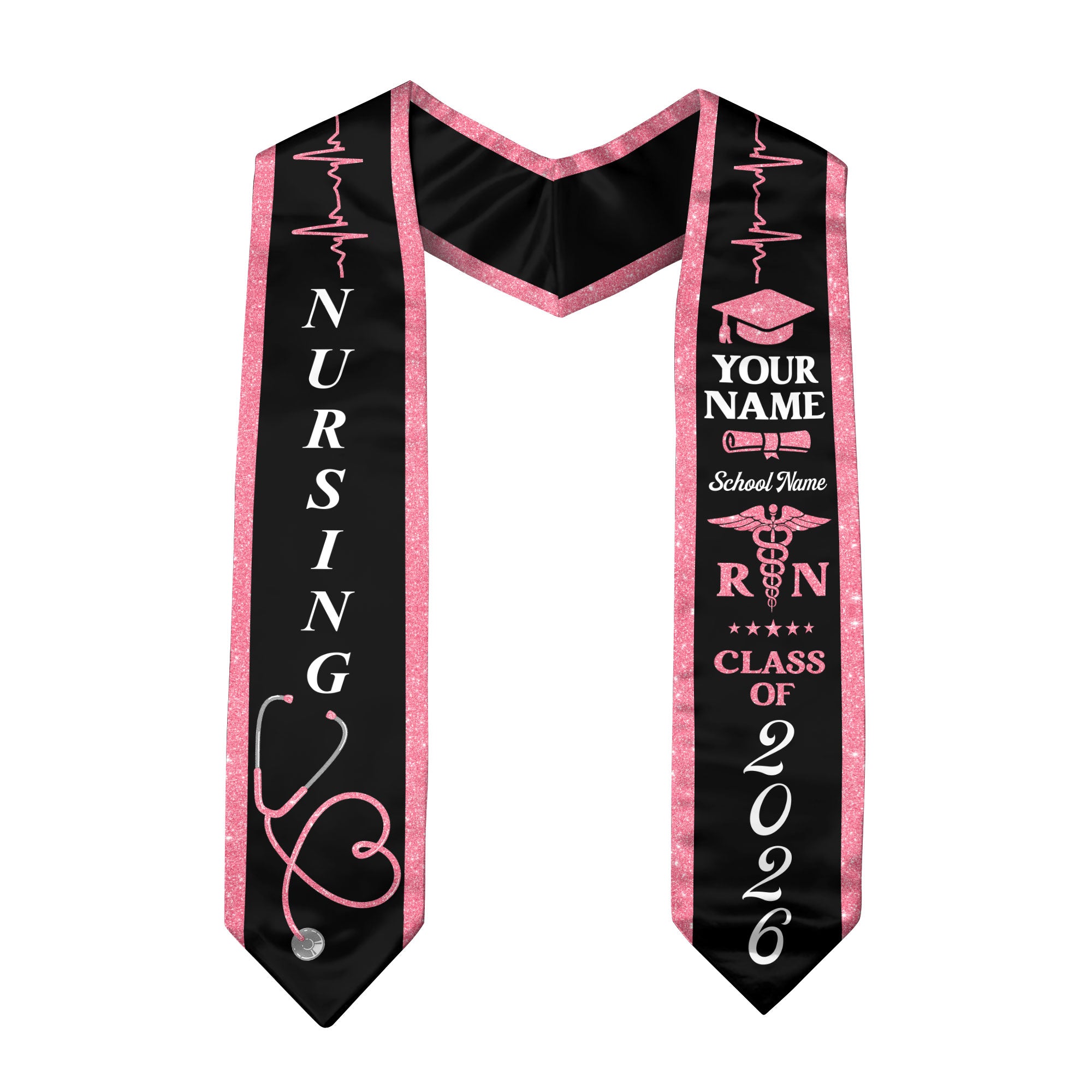 Customized Graduation Stole for RN and BSN Students Nursing School, Sash 2026