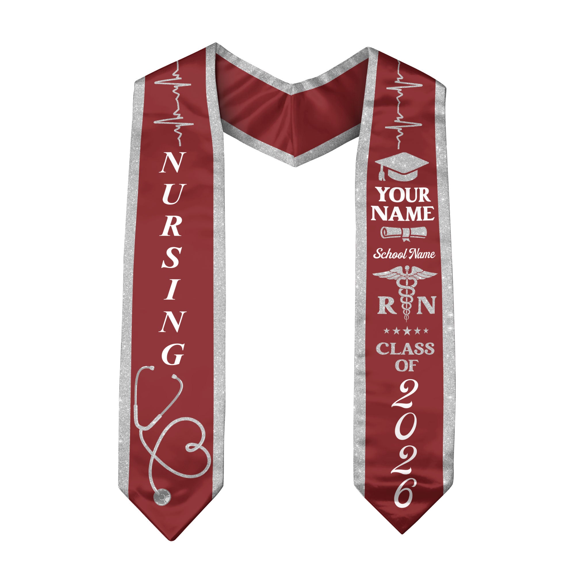 Customized Graduation Stole for RN and BSN Students Nursing School, Sash 2026