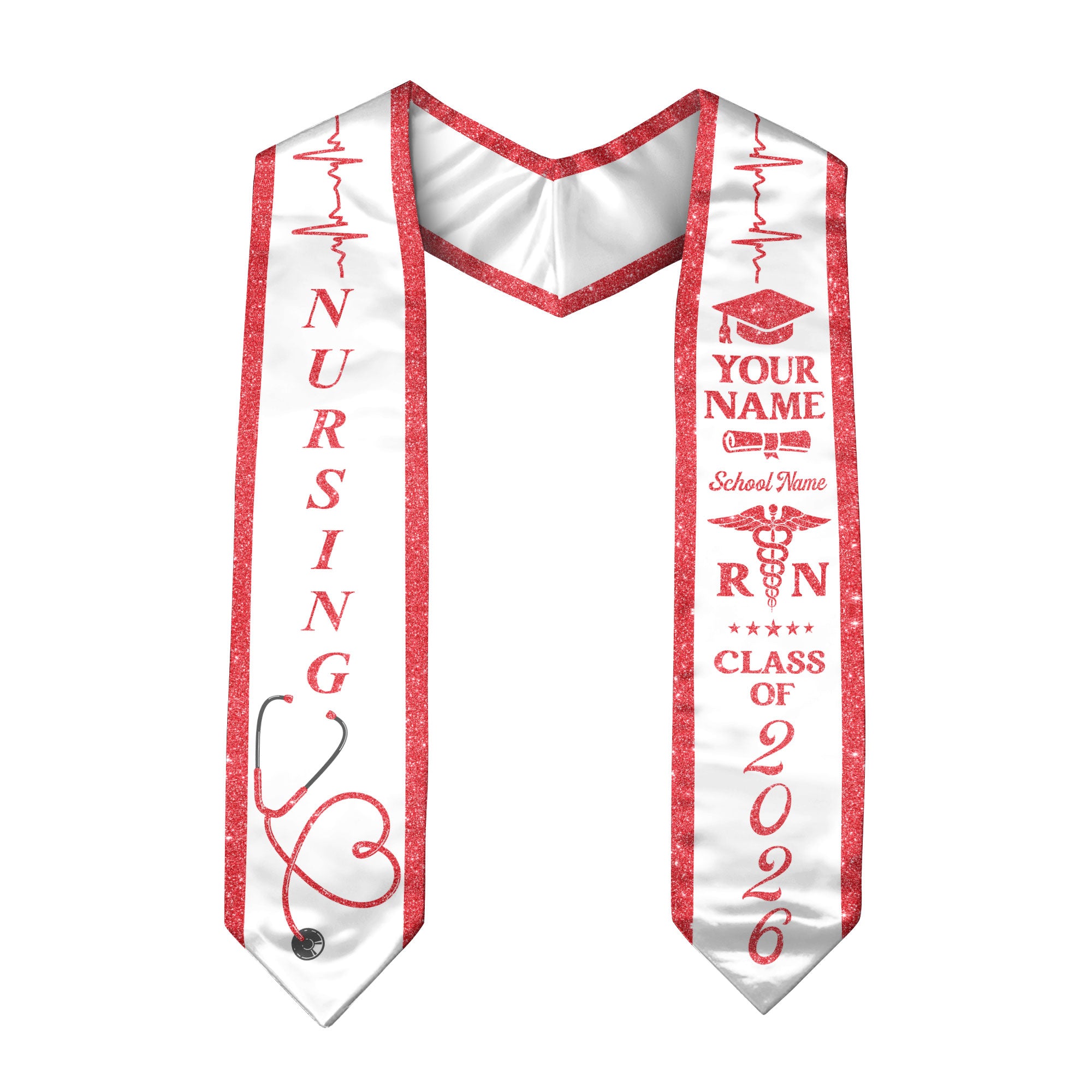 Customized Graduation Stole for RN and BSN Students Nursing School, Sash 2026