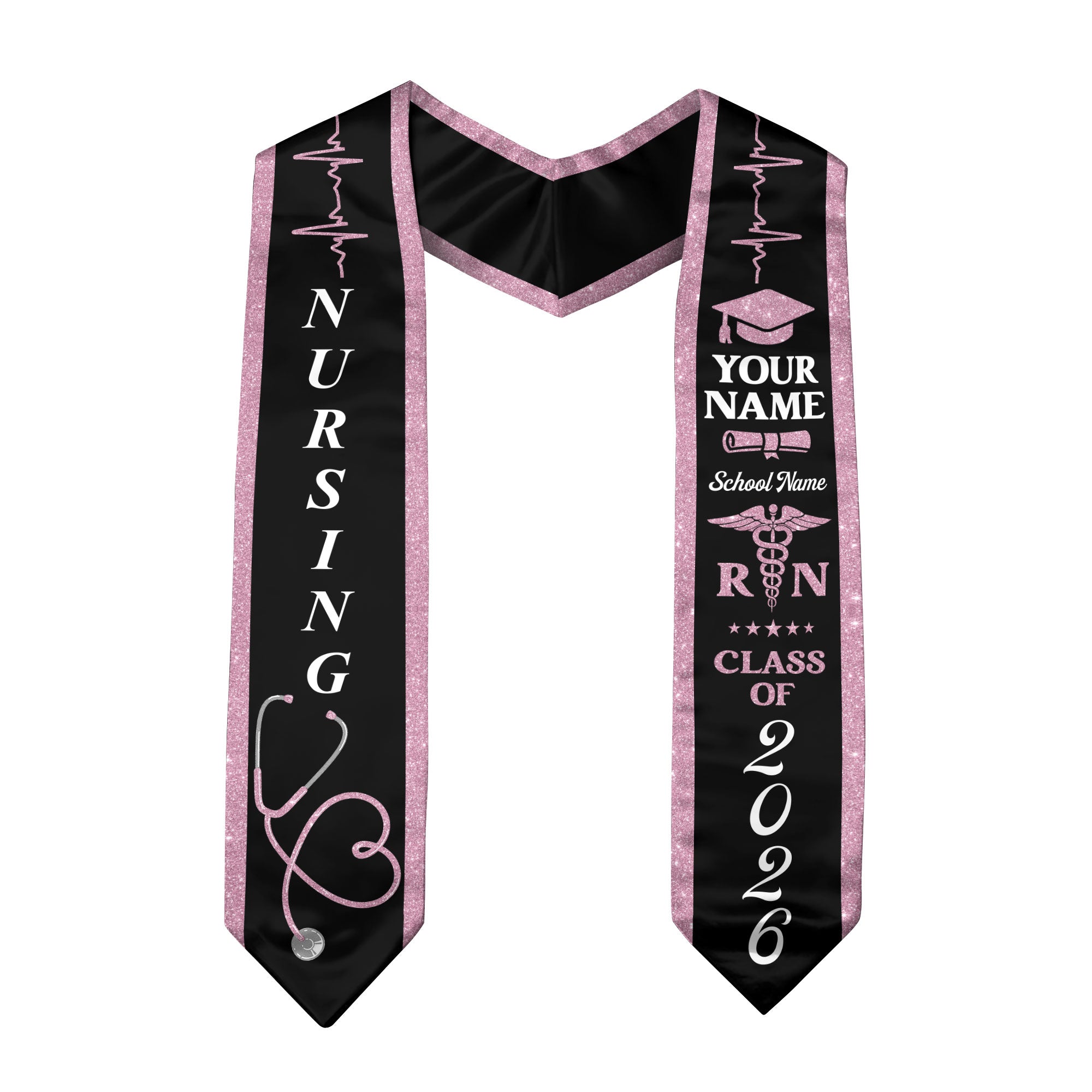 Customized Graduation Stole for RN and BSN Students Nursing School, Sash 2026