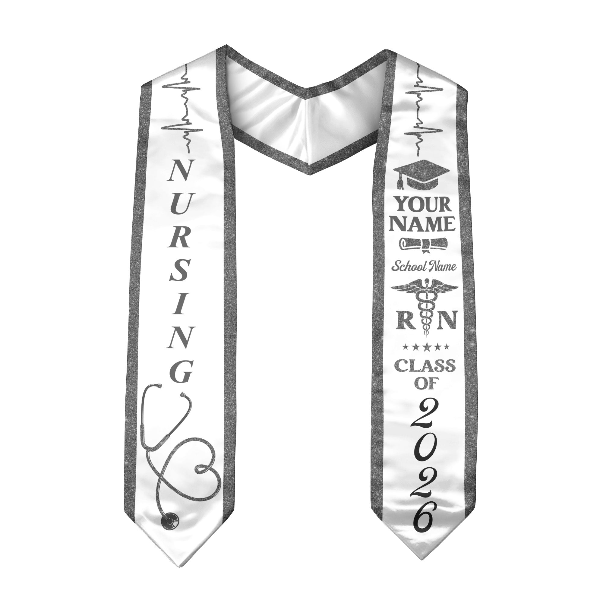 Customized Graduation Stole for RN and BSN Students Nursing School, Sash 2026