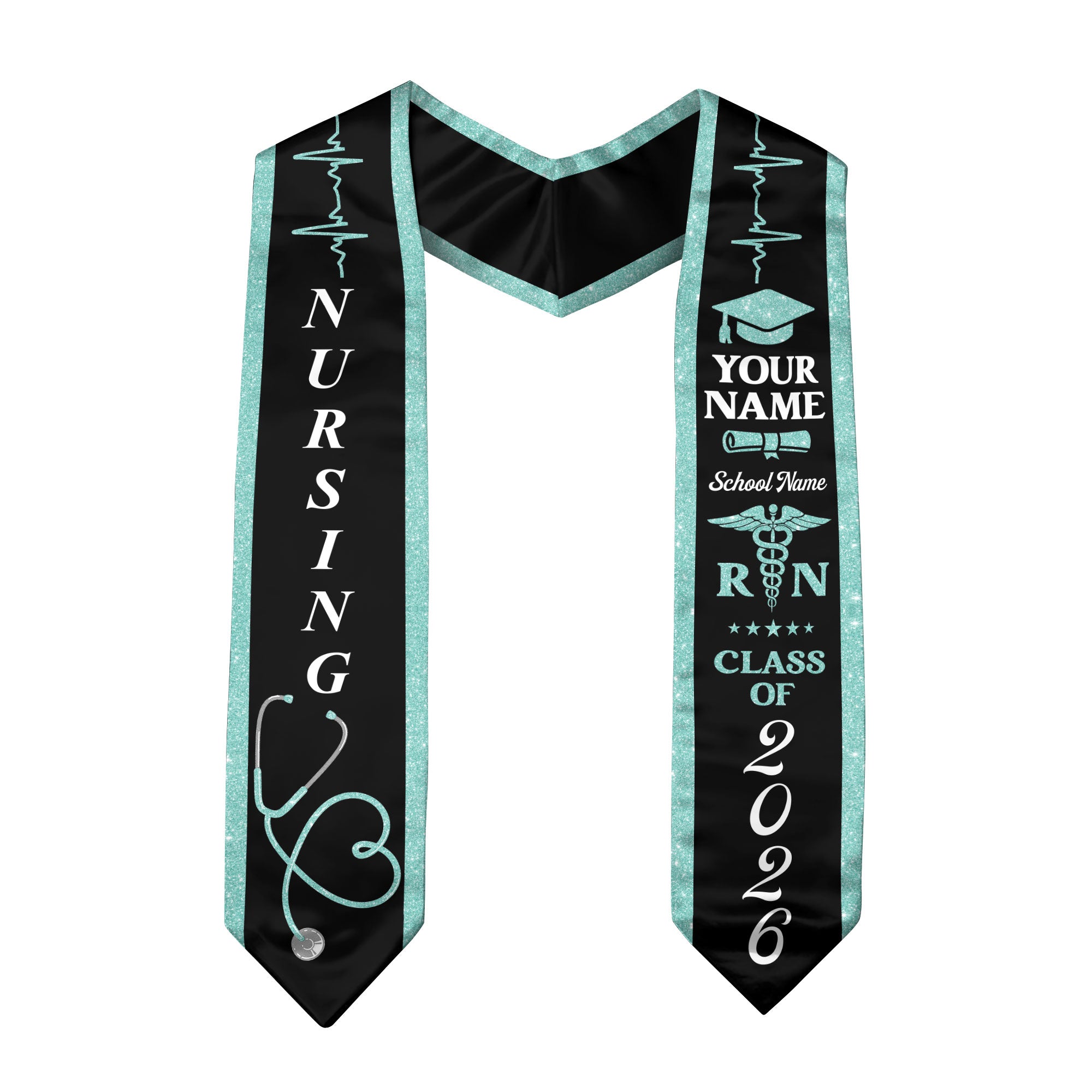 Customized Graduation Stole for RN and BSN Students Nursing School, Sash 2026