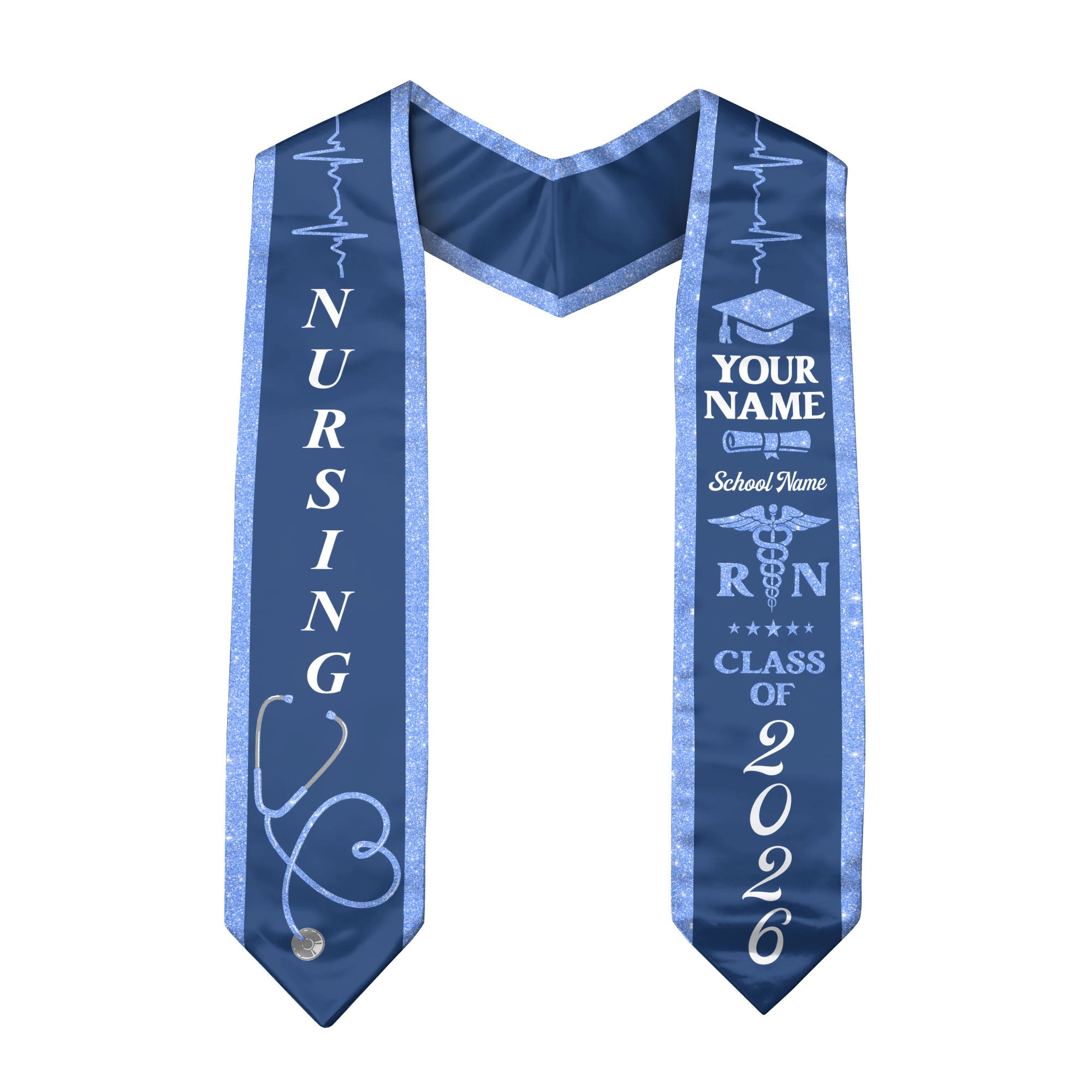 Customized Graduation Stole for RN and BSN Students Nursing School, Sash 2026