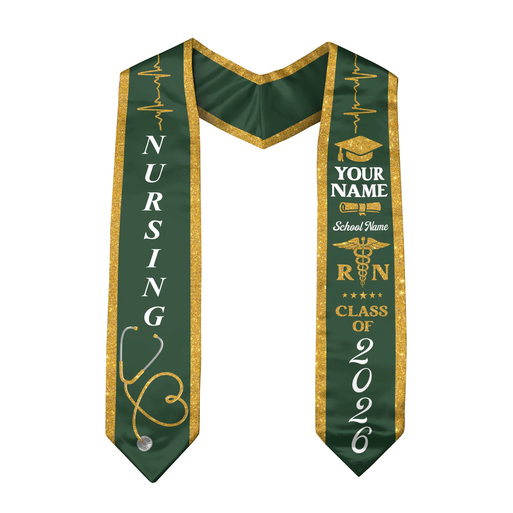 Customized Graduation Stole for RN and BSN Students Nursing School, Sash 2026
