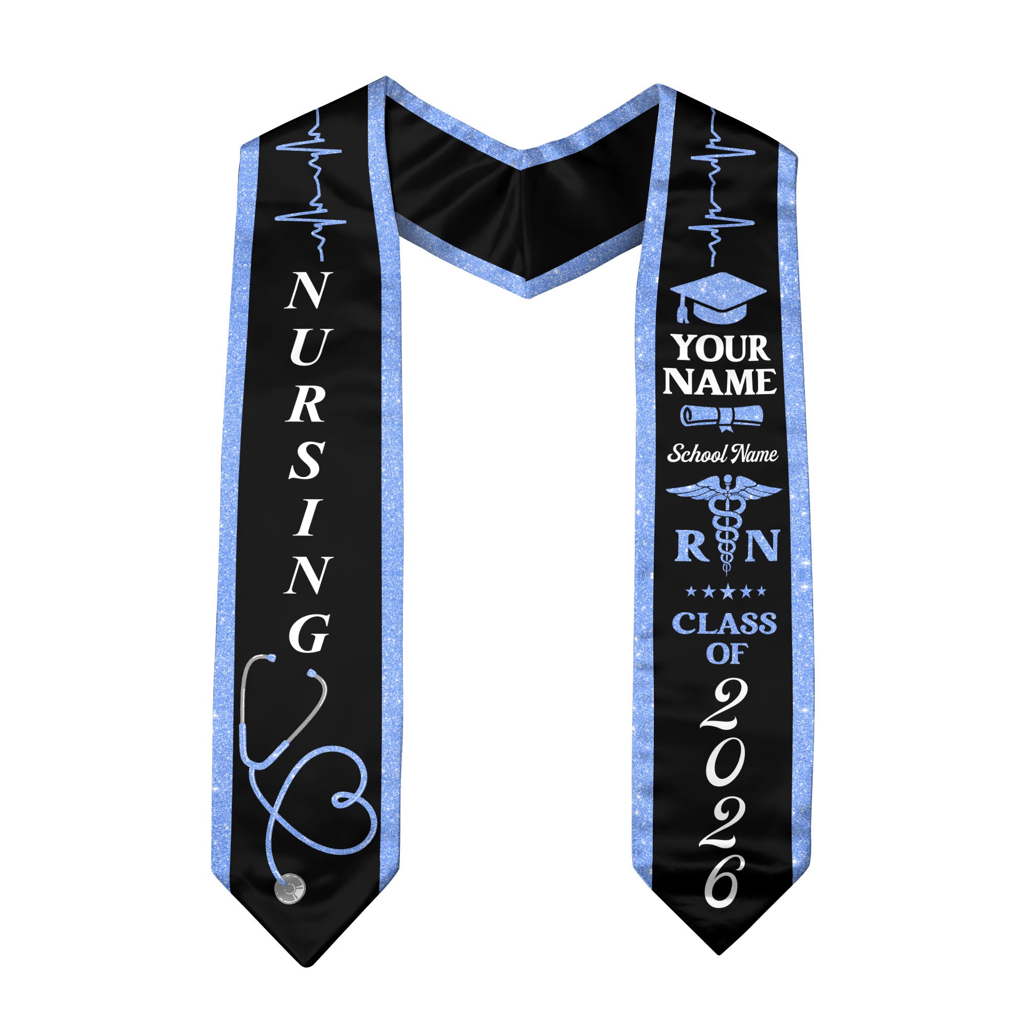 Customized Graduation Stole for RN and BSN Students Nursing School, Sash 2026