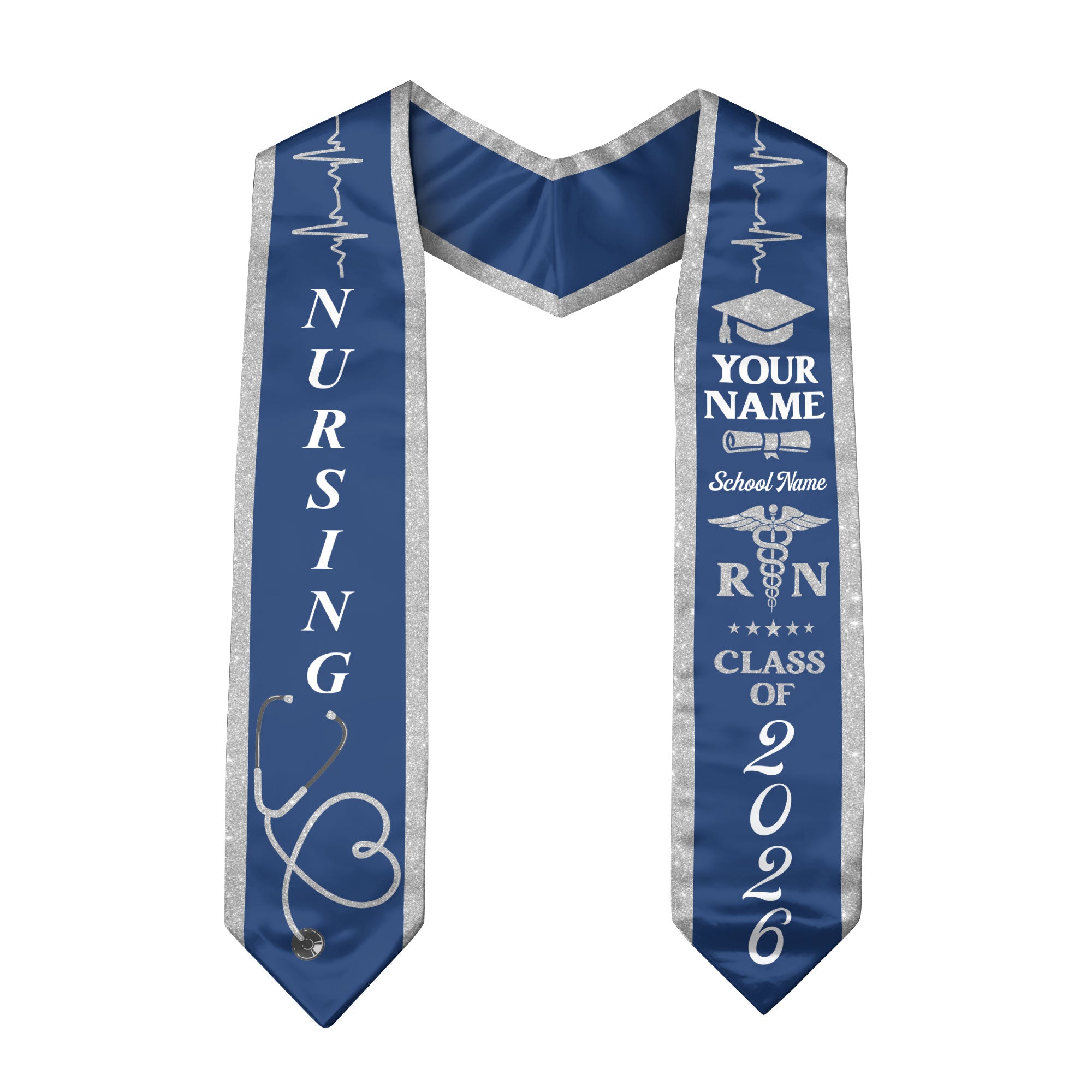 Customized Graduation Stole for RN and BSN Students Nursing School, Sash 2026