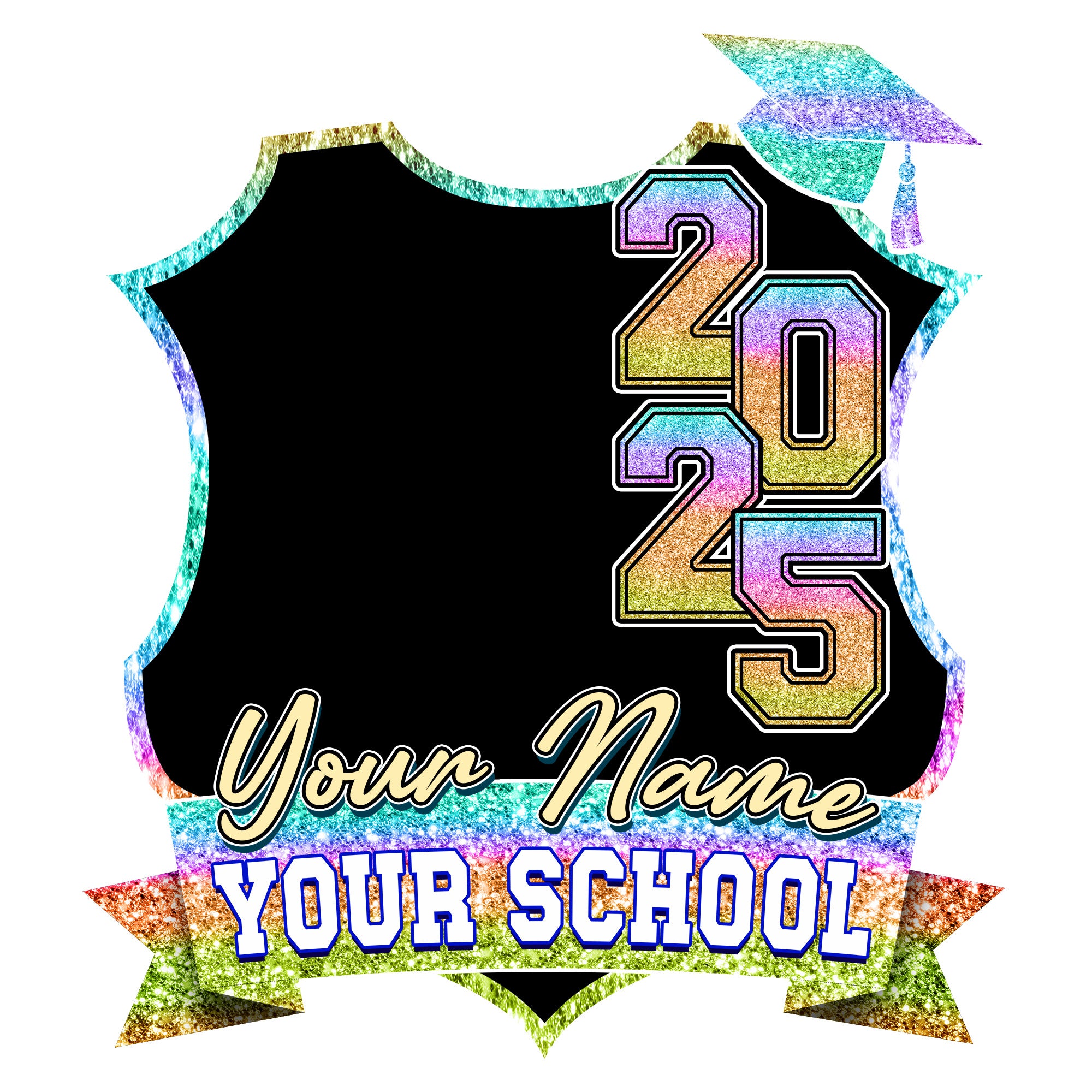 Custom Graduation Face Fan 2026 With Photo Glitter Floral Pattern Big Head On Stick Custom