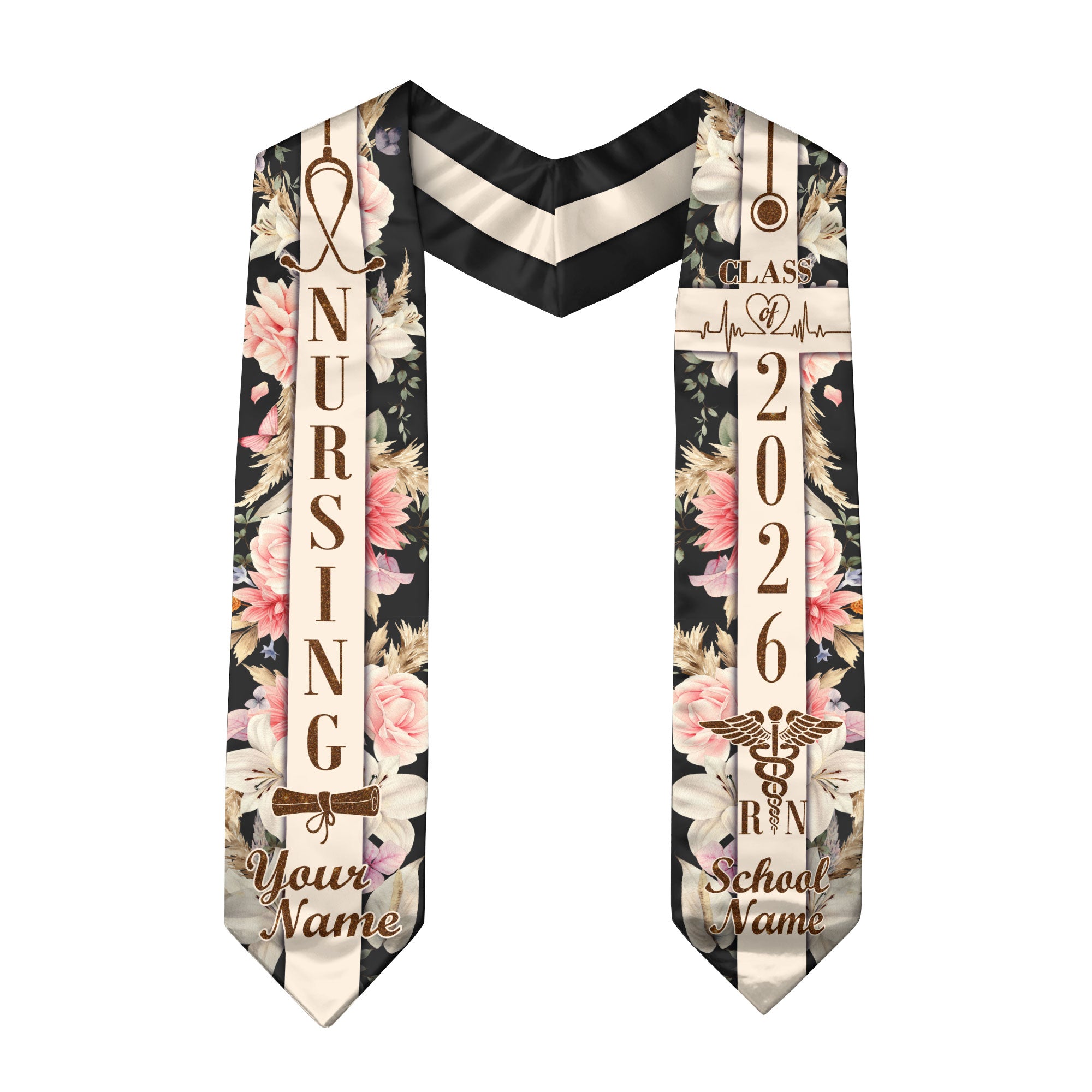 Customized RN Graduation Stole for Nursing Students, BSN Nurse Graduation Sash 2026